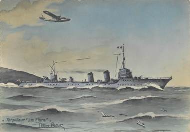 CPSM BATEAUX MILITAIRES " Le torpilleur La Flore"