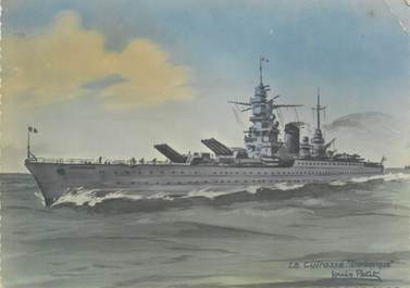 CPSM BATEAUX MILITAIRES " Le cuirassé Dunkerque"