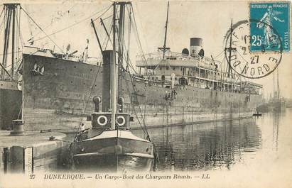 / CPA FRANCE 59 "Dunkerque, un cargo boat des chargeurs réunis"