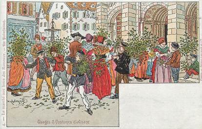 CPA ILLUSTRATEUR PAUL KAUFFMANN / COSTUMES D'ALSACE