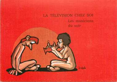 CPSM ILLUSTRATEUR JANBAB " La télévision chez soi : Les musiciens du soir"