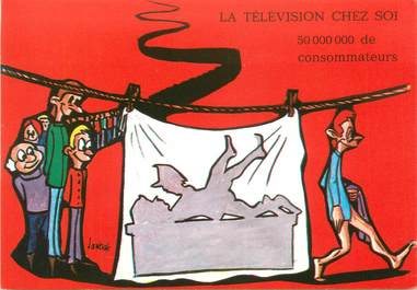 CPSM ILLUSTRATEUR JANBAB " La télévision chez soi : 50 millions de consommateurs"
