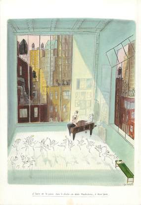 CPSM ILLUSTRATEUR SEMPE " L'heure de la pause dans le Studio de Lulu Nanteskaia à New York"