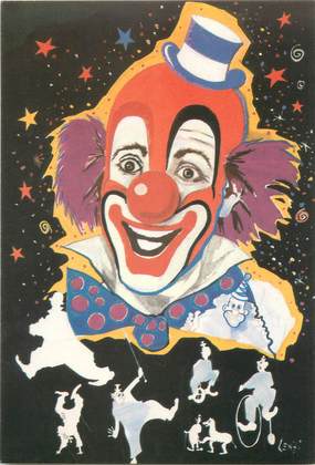 CPSM ILLUSTRATEUR MARC LENZI " Le clown et ses facettes"