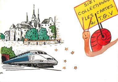 CPSM ILLUSTRATEUR FRANCOISE MARCHAND " Le TGV"