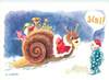 CPSM ILLUSTRATEUR DANIELLE LEBEAU" Joyeux noël, père noël et escargot"