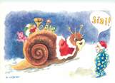 Illustrateur CPSM ILLUSTRATEUR DANIELLE LEBEAU" Joyeux noël, père noël et escargot"