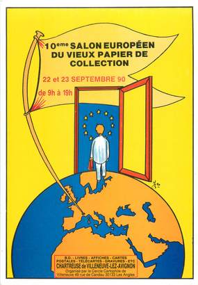 CPSM ILLUSTRATEUR JACQUES LARDIE " 10ème Salon Européen du Vieux Papier de Collection Chartreuse de Villeneuve Lez Avignon"