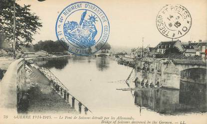 CPA FRANCE 02 "Soissons, le pont détruit par les allemands"