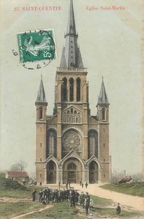 CPA FRANCE 02 "Saint Quentin, Eglise Saint Martin"