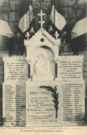 CPA FRANCE 11 "Saint Laurent de la Cabrerisse, monument aux morts"