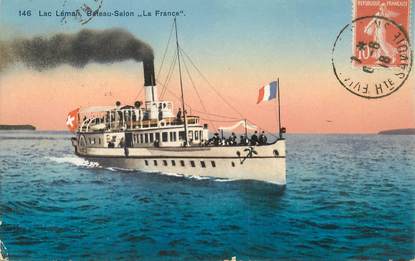 CPA FRANCE 74 "Evian les Bains, le Lac Léman, le bateau La France"