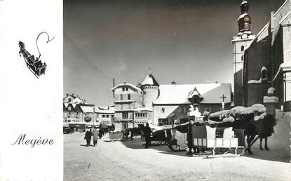 CPSM FRANCE 74 "Megève, la place de l'Eglise"