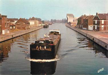 CPSM FRANCE 59 " Auby, péniche sur la Haute Deule '