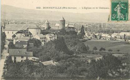 CPA FRANCE 74 "Bonneville, l'église et le chateau"