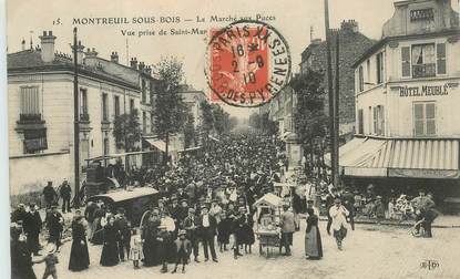 CPA FRANCE 93 "Montreuil sous Bois, le marché aux puces"