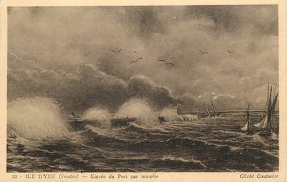 CPA FRANCE 85 "Ile d'Yeu, entrée du port par tempête"