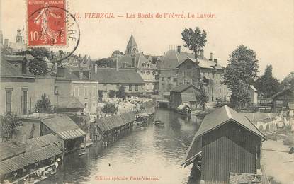 / CPA FRANCE 18 "Vierzon, les bords de l'Yèvre, le lavoir"