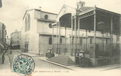 CPA FRANCE 26 "Montélimar, Eglise Sainte Croix et Marché"