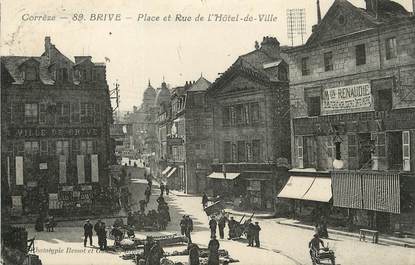 / CPA FRANCE 19 "Brive, place et rue de l'hôtel de ville"