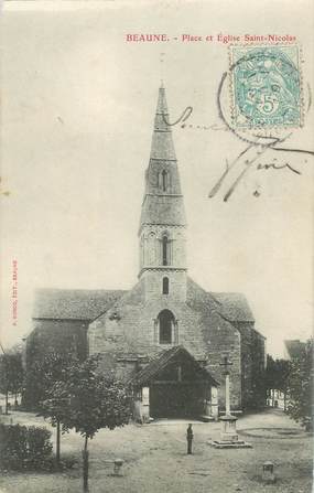 CPA FRANCE 21 "Beaune, Place et église Saint Nicolas"