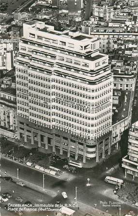 CPSM MAROC "Casablanca, Immeuble de La BNCI, Place de France"