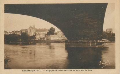 CPA FRANCE 49 "Seiches sur Loir, pont sur le lavoir"