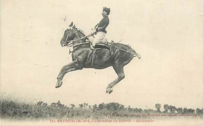 CPA FRANCE 49 "Saumur, Ecole de cavalerie, un saut"