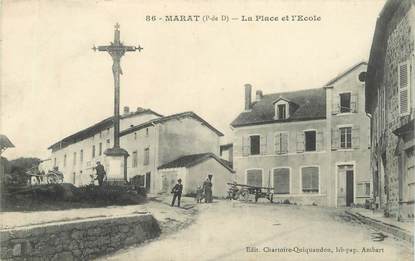 CPA FRANCE 63 "Marat, la Place et l'Ecole"