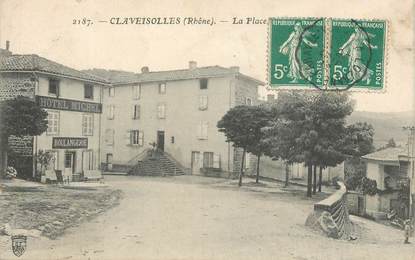 CPA FRANCE 69 "Claveisolles, la place"