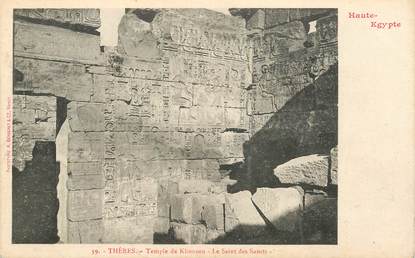 CPA EGYPTE "Thèbes, le temple de Khonsou, le saint des saints" / Ed. BERGERET