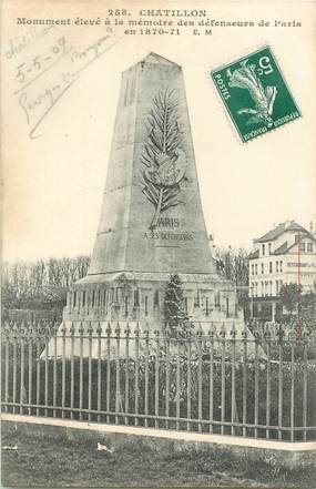 CPA FRANCE 92 "Chatillon, monument aux morts" / GUERRE 1870
