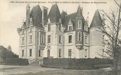 CPA FRANCE 72 "Env. de la Ferté Bernard, Villaines la Gonais, Chateau de Beauchamps"