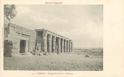 CPA EGYPTE "Kéneh, temple de Séti Ier à Kourna " / Ed. BERGERET 