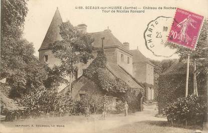 CPA FRANCE 72 "Sceaux-sur-Huisne, Château de Roches, Tour de Nicolas Ronsard"