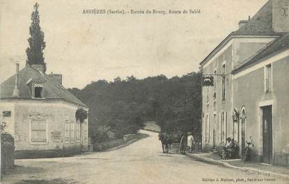 CPA FRANCE 72 "Asnières, Entrée du Bourg, Route de Sablé"