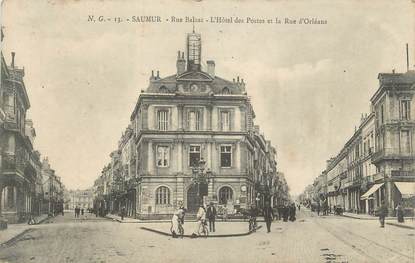CPA FRANCE 49 "Saumur, Hôtel des Postes, Rue Balzac, Rue d'Orléans"