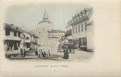 CPA FRANCE 61 "St Savin, Place et Eglise"