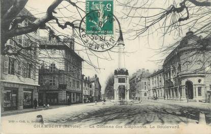 CPA FRANCE 73 "Chambéry, Colonne des Elephants, Boulevards"