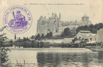 CPA FRANCE 72 "Solesmes, Abbaye" / CACHET HÔPITAL TEMPORAIRE AU RECTO N°38