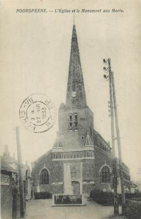 CPA FRANCE 59 "Noordpeene, l'Eglise et le Monuments aux Morts"