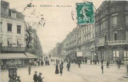 CPA FRANCE 59 "Roubaix, Rue de la Gare"