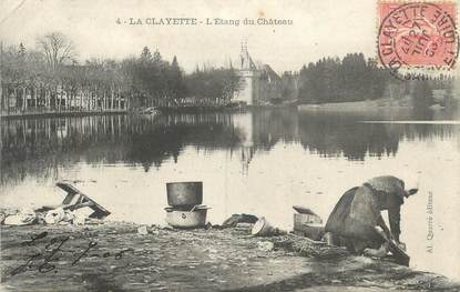 CPA FRANCE 71 "La Clayette, L'Etang du Château, Laveuse"