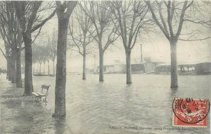 CPA FRANCE 71 "Macon, Inondé, Janvier 1910, Promenade Lamartine"