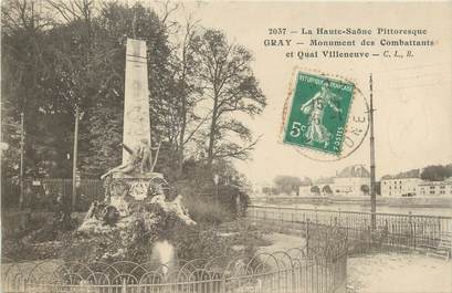 CPA FRANCE 70 "Gray, Monument aux Morts, Quai Villeneuve"