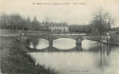 CPA FRANCE 49 "Gesté, Château du Plessis, Pont, Etang"