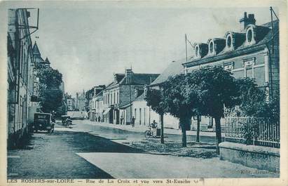 CPA FRANCE 49 "Les-Rosiers-sur-Loire, Rue de la Croix et vue vers St-Eusèbe"