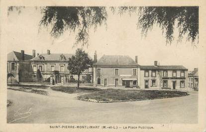 CPA FRANCE 49 "St Pierre Montlimart, Place Publique"