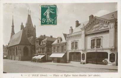 CPA FRANCE 61 " Laigle, Place et église "