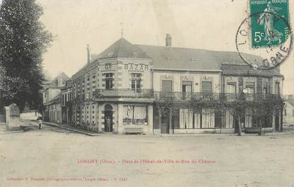 CPA FRANCE 61 "Longny au Perche, Place de l'Hotel de Ville, Rue du Chateau"